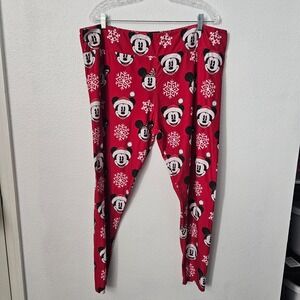 Disney Parks‎ Mickey Mouse with Santa Hat Christmas Leggings Women's Size 2X